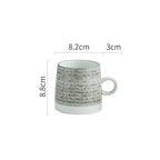 Retro Coffee Cup Ceramic Cup Japanese Garden Tea Cup Water Cup Embossed Stoneware Mug Couple Cup - Walfos® Kitchenware