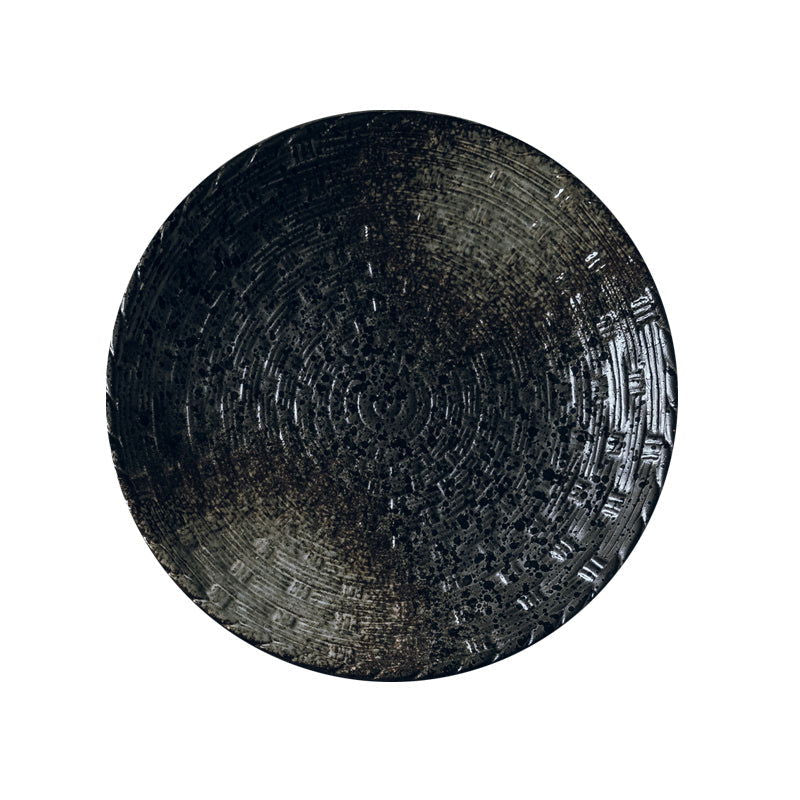 Round Creative Flat Plate Large Size 10 Inch Japanese Simple Dish Plate Japanese Restaurant Ceramic Plate Shallow Plate Rice Plate - Walfos® Kitchenware