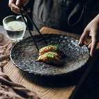 Round Creative Flat Plate Large Size 10 Inch Japanese Simple Dish Plate Japanese Restaurant Ceramic Plate Shallow Plate Rice Plate - Walfos® Kitchenware