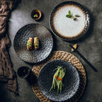 Round Creative Flat Plate Large Size 10 Inch Japanese Simple Dish Plate Japanese Restaurant Ceramic Plate Shallow Plate Rice Plate - Walfos® Kitchenware