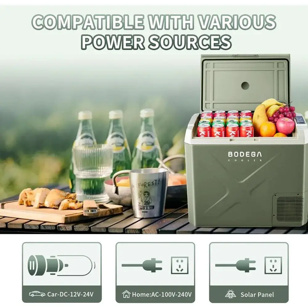 12 Volt Car Refrigerator, Car Fridge WIFI APP Control, 53Quart RV Electric Cooler, -4℉-68℉ Freezer 12/24V DC 100-240 Volt AC