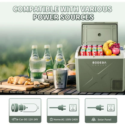 12 Volt Car Refrigerator, Car Fridge WIFI APP Control, 53Quart RV Electric Cooler, -4℉-68℉ Freezer 12/24V DC 100-240 Volt AC