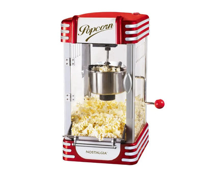 Popcorn Maker, 2.5 Oz Kettle Makes 10 Cups, Retro Classic Popcorn Machine with Interior Light, Measuring Spoons and Scoop, Red