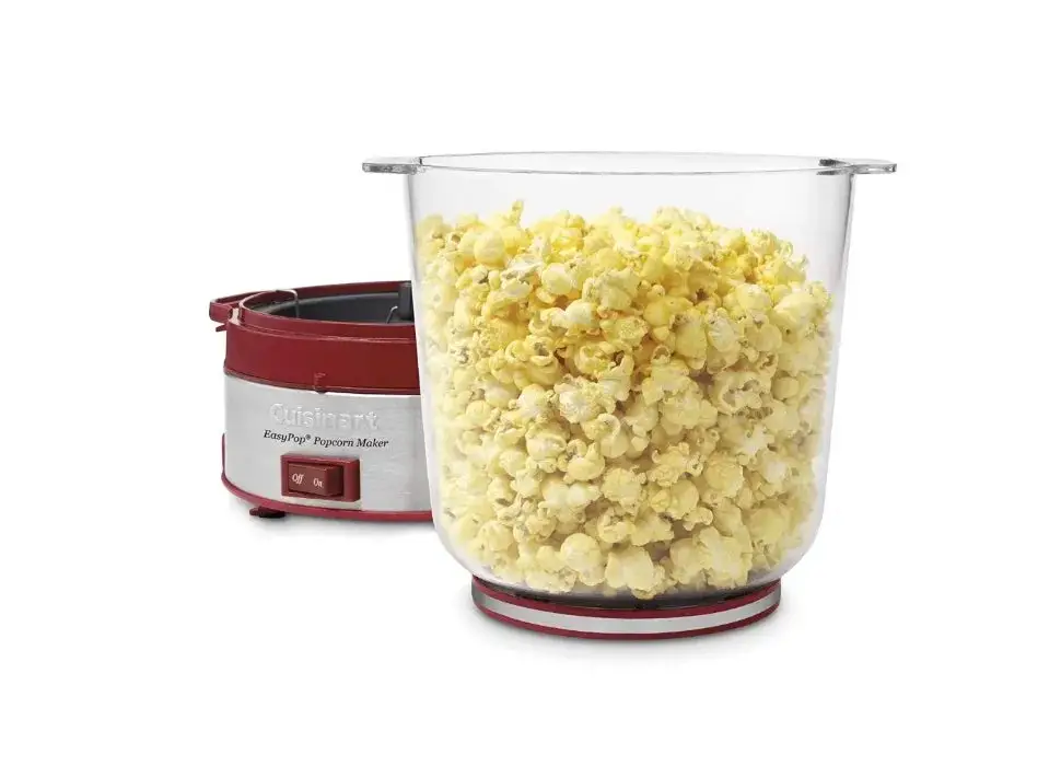 Popcorn Maker, Red, Removable non-stick aluminum cooking plate