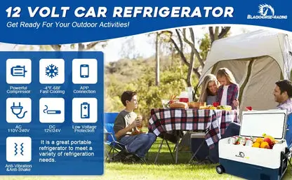 12 Volt Car Refrigerator, 37 Quart(35L) Portable Freezer Car Fridge WIFI APP Control, 12/24V DC and 100-240V for Outdoor,Camping