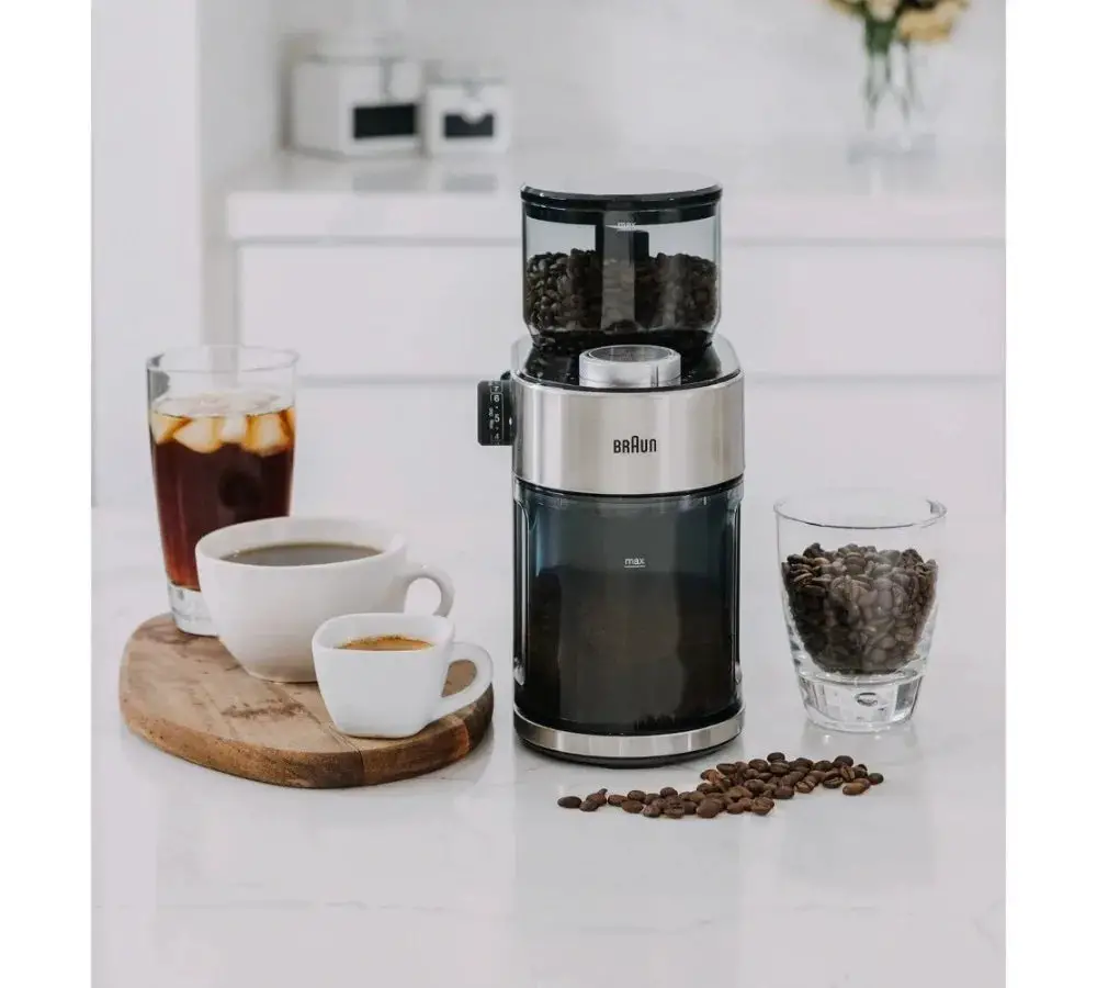 Electric Burr Coffee Grinder, Easy-Clean Design, Edges an Antistatic Coating, Kitchen Appliances