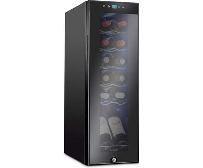 12 Bottle Compressor Wine Cooler Refrigerator w/Lock, Freestanding Wine Cellar, 41f-64f Digital Temperature Control,For Red Wine