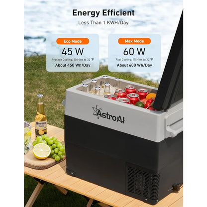 12 Volt Car Refrigerator, Portable Freezer 12V Fridge 58 Quart (55L) Electric Cooler -4℉~68℉ with 12/24V DC & 110V AC for Car