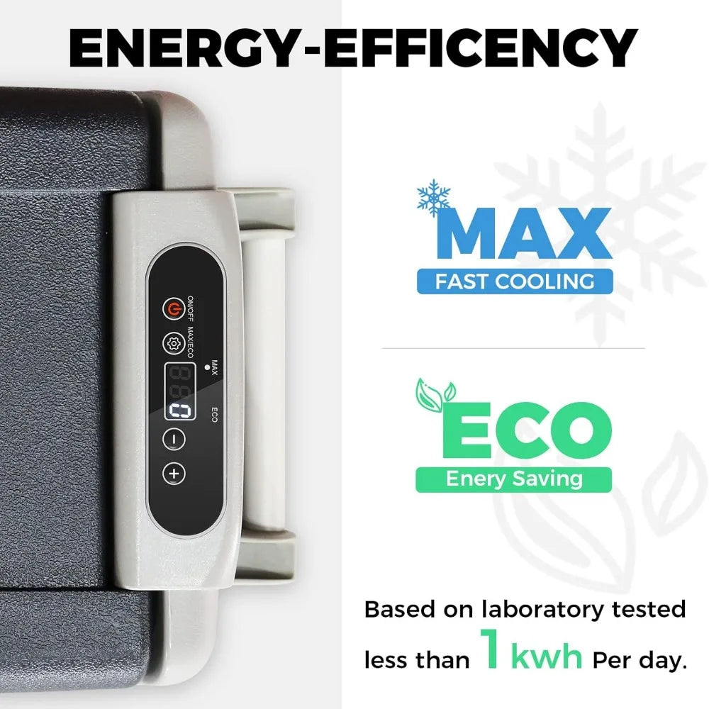 Przenośna lodówka, przenośna zamrażarka, 42 kwarty (40 l) elektryczna chłodziarka, lodówka samochodowa, kabel 12/24 V DC i 110/240 V AC, lodówka samochodowa