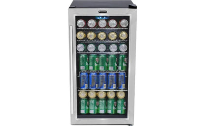 Beverage Refrigerator With Internal Fan – Stainless Steel 120-Can Capacity Refrigerators Frigobar Mini Fridge Portable Cooler