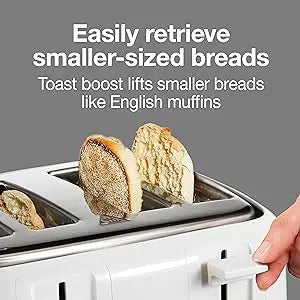 4 Slice Toaster with Extra Wide Slots for Bagels, Cool-Touch Walls, Shade Selector, Toast Boost, Auto Shut-off and Cancel Button