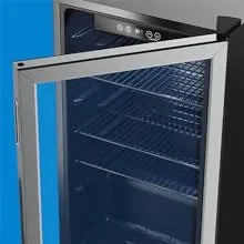Lodówka i chłodziarka na napoje - 120 puszek Mini lodówka ze szklanymi drzwiami na napoje gazowane, piwo lub wino - z regulowanymi, wyjmowanymi półkami