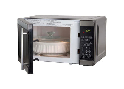 Microwave Oven 700-Watts Compact with 6 Pre Cooking Settings, Speed Defrost, Electronic Control Panel and Glass Turntable