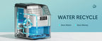 Ice Cube Maker Machine Countertop, 2 Ways to Add Water, 45Lbs/Day, Self-Cleaning Portable Compact, with Ice Scoop & Basket