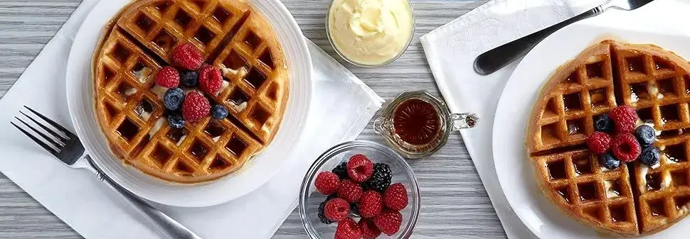 Belgian Waffle Maker with Removable Nonstick Plates, Single Flip, Ceramic Grids, 800-watts, Adjustable Browning Control, Black