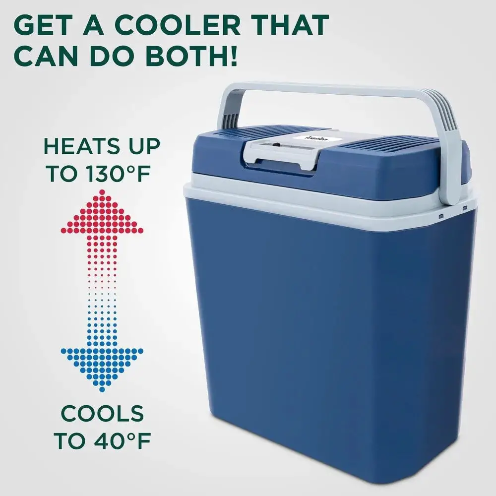 Electric Cooler & Warmer with Handle, 24 L Portable Thermoelectric Fridge 110V AC Home Power Cord & 12V Car Adapter for Camping