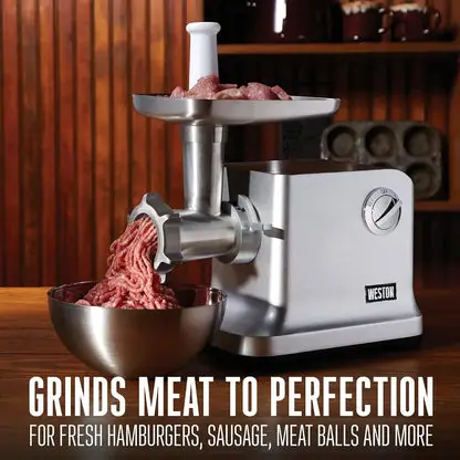 lectric Meat Grinder & Sausage Stuffer, 750 Watt, 1 HP Motor, Grinds 4 lbs Per Minute, Silver, kitchenware