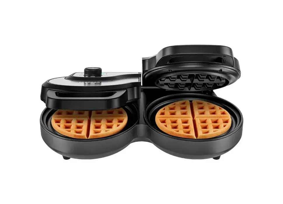 Double Waffle Maker, 6-Inch,2 at a time, 7 Shade Temp Control, Non-Stick, Stainless Steel, mini waffle maker