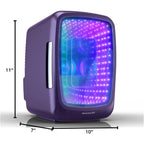 Mini lodówka, 4 litry/6 puszek mała lodówka z oświetleniem LED, podświetlana mini lodówka na napoje do gier, Stealth