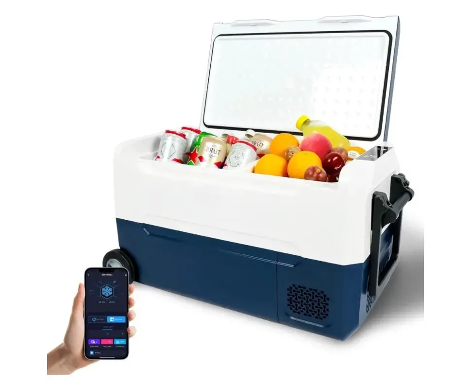 12 Volt Car Refrigerator, 37 Quart(35L) Portable Freezer Car Fridge WIFI APP Control, 12/24V DC and 100-240V for Outdoor,Camping