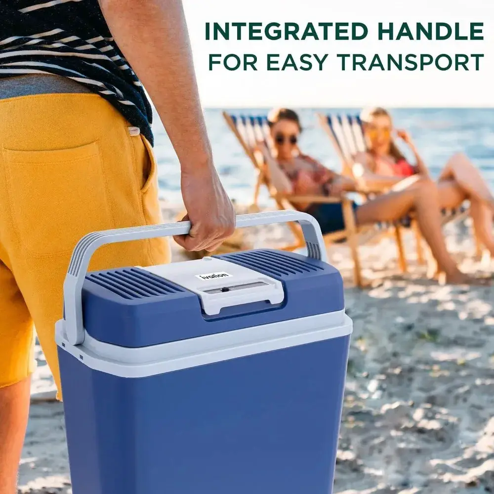 Electric Cooler & Warmer with Handle, 24 L Portable Thermoelectric Fridge 110V AC Home Power Cord & 12V Car Adapter for Camping