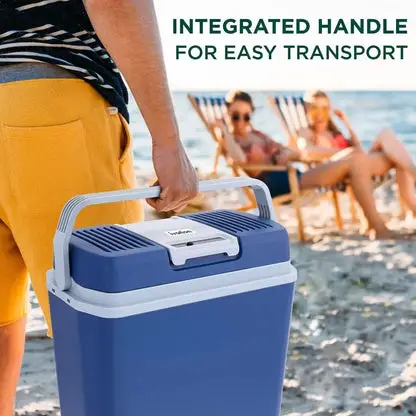 Electric Cooler & Warmer with Handle, 24 L Portable Thermoelectric Fridge 110V AC Home Power Cord & 12V Car Adapter for Camping