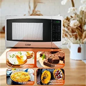 Microwave with 10 Power Levels, 1000W with Push Button Door Lock, Microwave with Microwave Turntable and Digital Controls