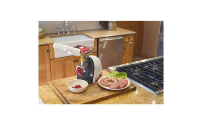 Electric Meat Grinder & Sausage Stuffer (500 Watt), with reverse function, 2 Stainless Steel Grinding Plates