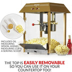 Popcorn Maker Machine - Professional Cart With 10 Oz Kettle Makes Up to 40 Cups - Vintage Popper Popcorn Machine Style - Black