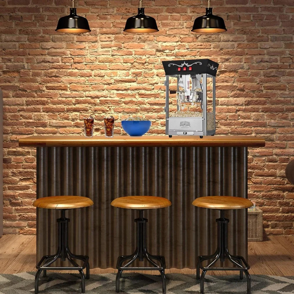 Popcorn Red Movie Theater Style 8 uncji, antyczna maszyna do popcornu, wykonana ze stali nierdzewnej i hartowanego szkła, strefy żywności