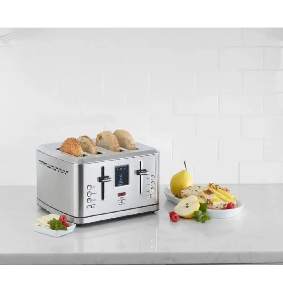 4-Slice Digital Toaster with Memory Set Feature, 7 Toast Setting, Defrost, Cancel Function, digital screen with countdown timer