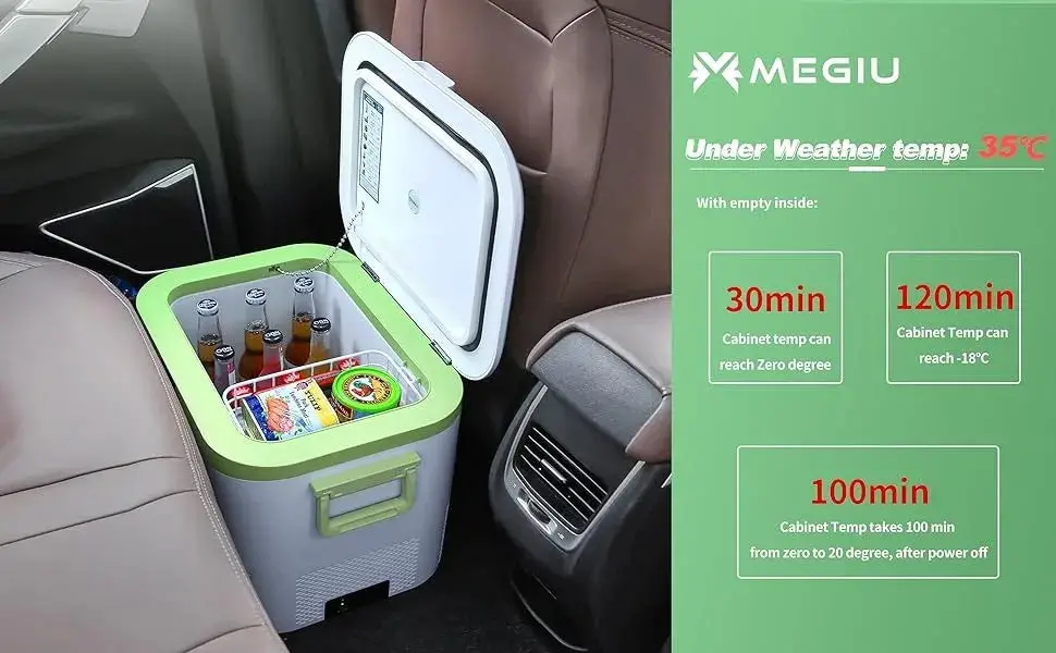 Car Fridge Portable 12V Refrigerator 19 Quart (18 Liter) 12 Volt Freezer Compressor Cooler 12V/24V DC 110～240 V AC for Truck RV