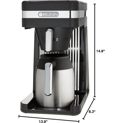 Espresso Coffee Maker 10-Cup Thermal Coffee Maker Stainless Steel Black Machine Electric Kitchen Appliances Home