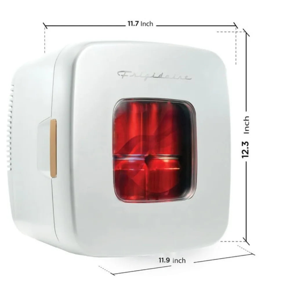 Retro 12 Can Mini Beverage/Skin Care Cooler, mieści 12 puszek lub 9 litrów, termoelektryczny system chłodzenia, biały
