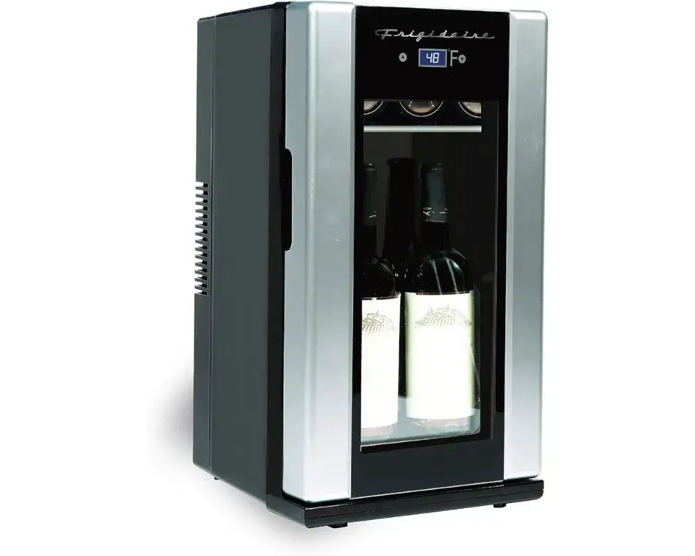 18 Can OR 4 Wine Bottle Retro Beverage Fridge, Temperature Control, Thermoelectric, FreonFree, Mini portable refrigerator