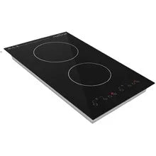 Induction Cooktop- 2 Glass Induction Burner Zones with Adjustable Temperature Settings-1800W Cooker with Digital Touch Sensor