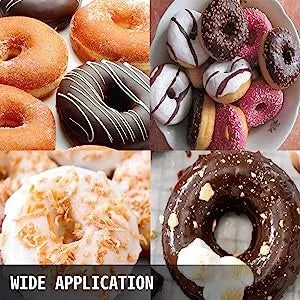 Commercial Waffle Donut Machine 6 Holes Double-Sided Heating 50-300℃, Electric, 1550W, Non-stick Donut Maker Teflon-Coating