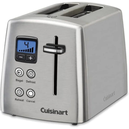 Countdown Metal Toaster, 2-Slice, English Muffins, and Bagels, 5 Adjustable Toast Settings, Cancel and Defrost, 900W.