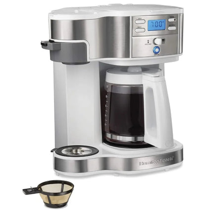 Glass Carafe Espresso Coffee Maker 2-Way 12 Cup Programmable Drip Coffee Maker & Single Serve Machine Auto Pause and Pour Home