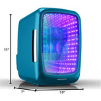 Mini lodówka, 4 litry/6 puszek mała lodówka z oświetleniem LED, podświetlana mini lodówka na napoje do gier, Stealth