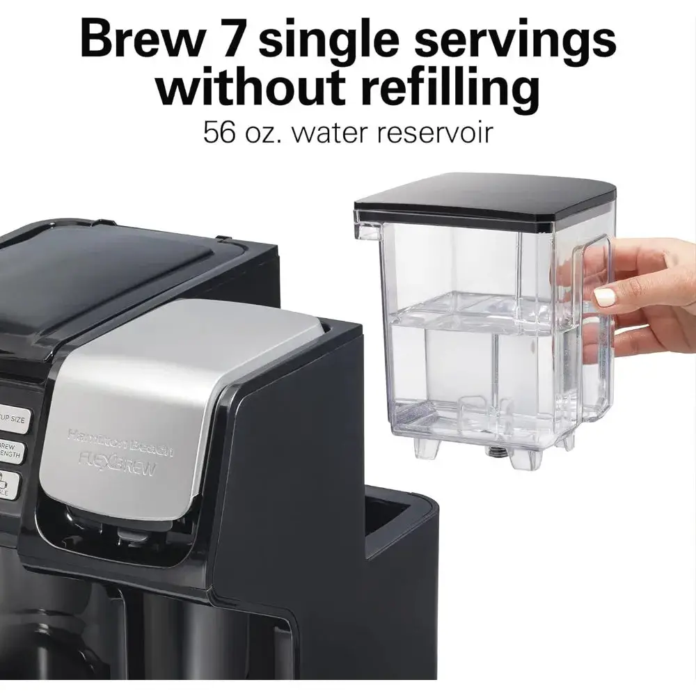 Single Serve & Full 12c Pot Coffee Machine Espresso Coffee Maker Compatible With K-Cup Pods or Grounds Black - Fast Brewing Home