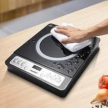 1800W Digital Electric Portable Induction Cooktop Countertop Burner, with 8 Power & Temperature Settings & 180 Mins Timer Auto