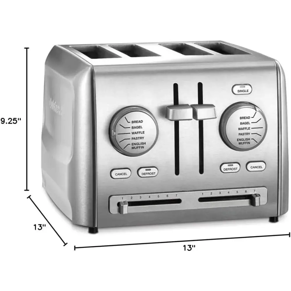 4-Slice Custom Select Toaster Stainless Steel Toaster for Bread Toast Machine Cooking Appliances Kitchen Home