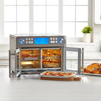 Piekarnik dwustrefowy 360 Air Fryer Combo z drzwiami francuskimi, 25 QT, umożliwiający jednoczesne przyrządzanie dwóch potraw na dwa różne sposoby