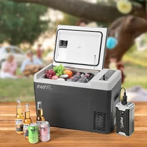 30 Quart 12V Portable Refrigerator 12 Volt Car Fridge (-8℉~50℉) Portable Freezer, 100-240V AC for Camping, Truck, RV, Travel Use