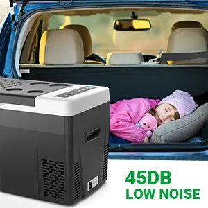Портативний холодильник 30 кварт 12 В, автомобільний холодильник 12 вольт (-8℉~50℉), портативна морозильна камера, 100-240 В змінного струму для кемпінгу, вантажівки, автофургона, подорожей
