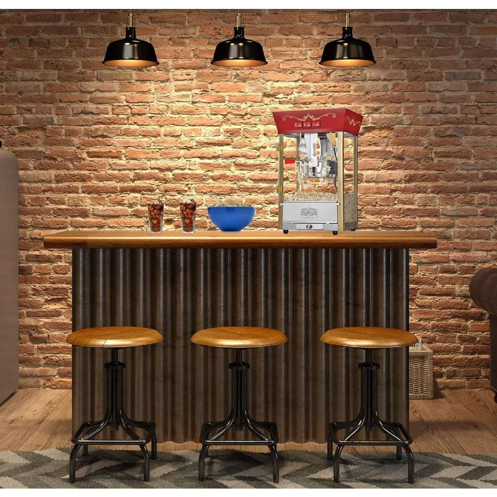 Popcorn Red Movie Theater Style 8 uncji, antyczna maszyna do popcornu, wykonana ze stali nierdzewnej i hartowanego szkła, strefy żywności