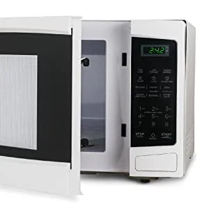 Microwave with 10 Power Levels, 1000W with Push Button Door Lock, Microwave with Microwave Turntable and Digital Controls