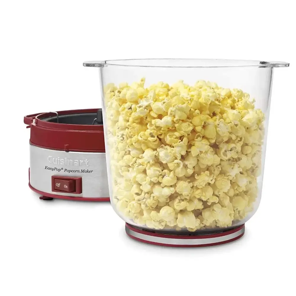 Popcorn Maker, Red, Removable non-stick aluminum cooking plate