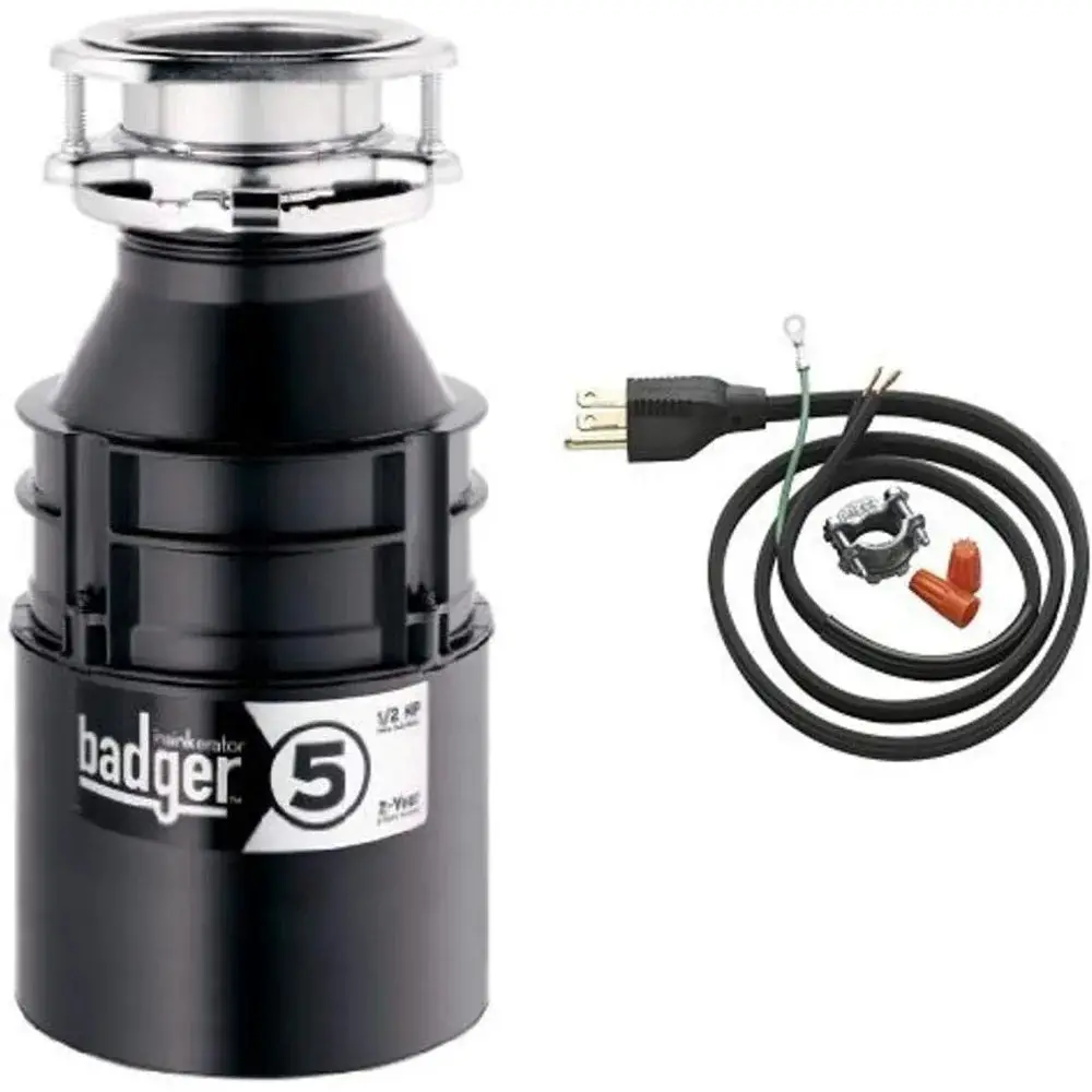 1/2 HP Food Waste Disposer and Power Cord Kit